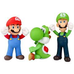 Kit de 3 Peças Super Mario Bros, Luigi, Yoshi Anime 14cm - univershope