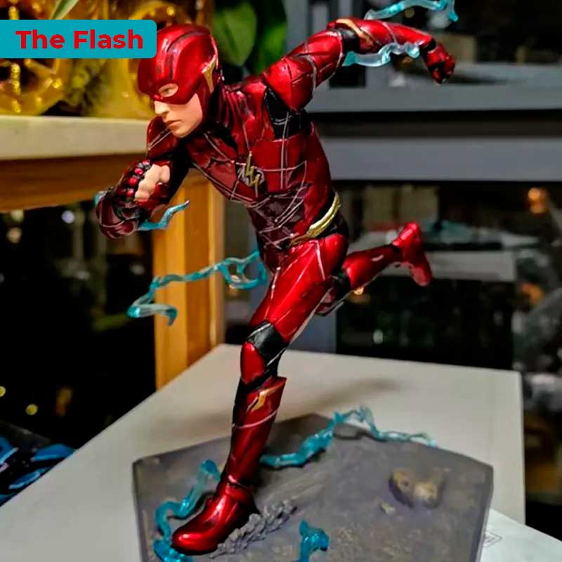 Flash  Figura de 16cm da Liga da Justiça com Postura de Corrida - univershope