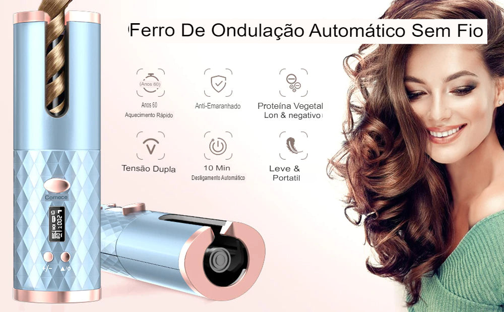 Modelador de Cabelo Automático Sem Fio - univershope