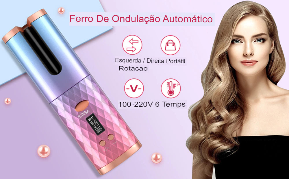 Modelador de Cabelo Automático Sem Fio - univershope