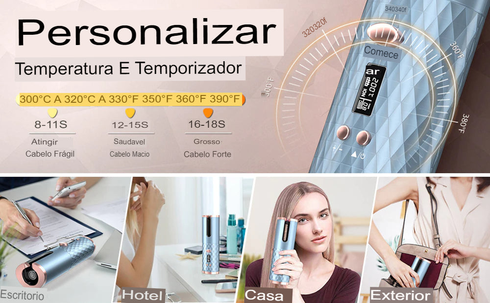 Modelador de Cabelo Automático Sem Fio - univershope